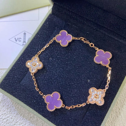 [Regal Jewels]CLOVER 5 MOTIF VIOLET BRACELET COLLECTION