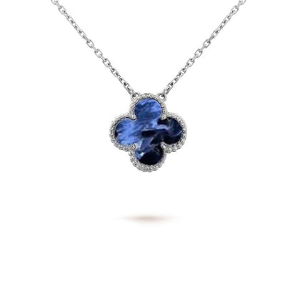 [Regal Jewels]CLOVER 15MM PIETERSITE NECKLACE SILVER
