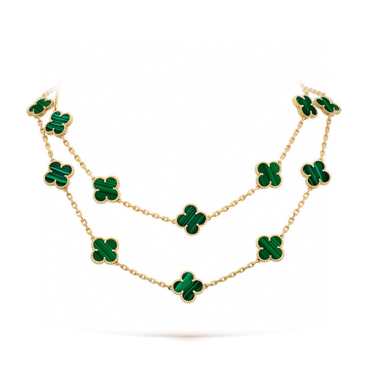 [Regal Jewels]CLOVER 20 MOTIFS MALACHITE GOLD