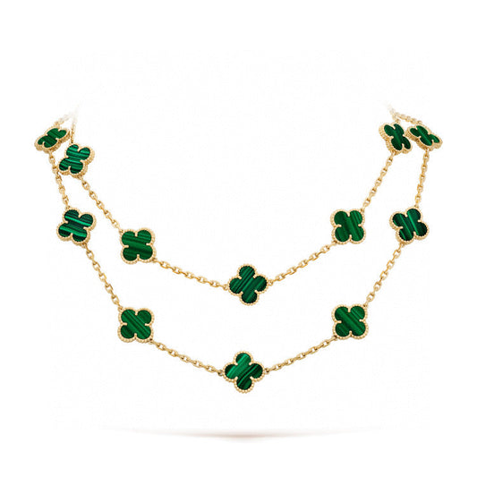 [Regal Jewels]CLOVER 20 MOTIFS MALACHITE GOLD