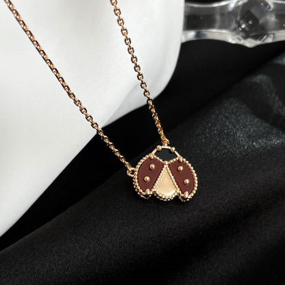 [Regal Jewels]LUCKY  CARNELIANS LADYBUG NECKLACE