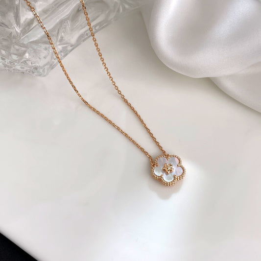 [Regal Jewels]LUCKY  WHITE MOP  PLUM BLOSSOM NECKLACE