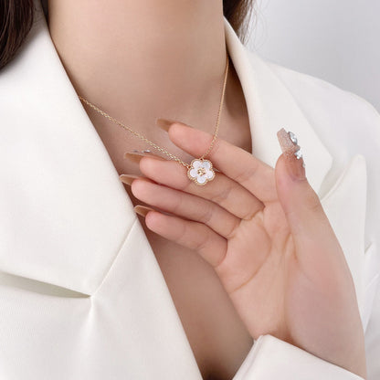 [Regal Jewels]LUCKY  WHITE MOP  PLUM BLOSSOM NECKLACE