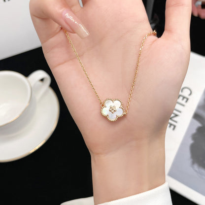 [Regal Jewels]LUCKY  WHITE MOP  PLUM BLOSSOM NECKLACE