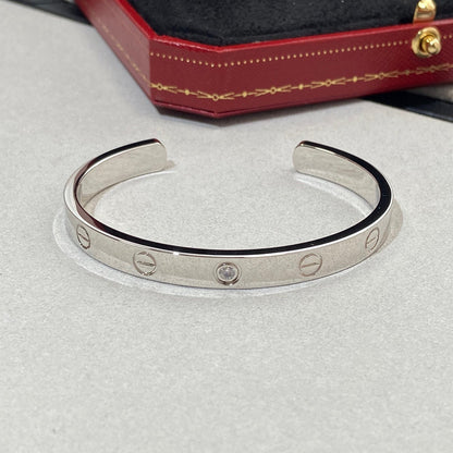 [Regal Jewels]LOVE BRACELET 6.1MM 1 DIAMOND OPEN CUFF