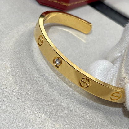 [Regal Jewels]LOVE BRACELET 6.1MM 1 DIAMOND OPEN CUFF