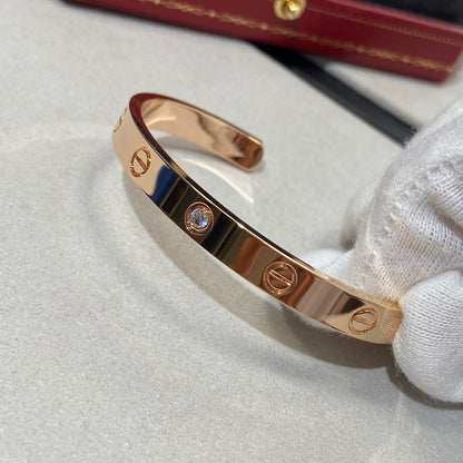 [Regal Jewels]LOVE BRACELET 6.1MM 1 DIAMOND OPEN CUFF
