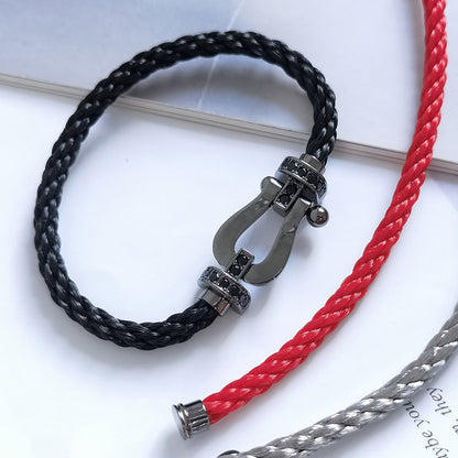 [Regal Jewels]FORCE LARGE SERIES HORSESHOE BLACK SAMURAI BRACELET