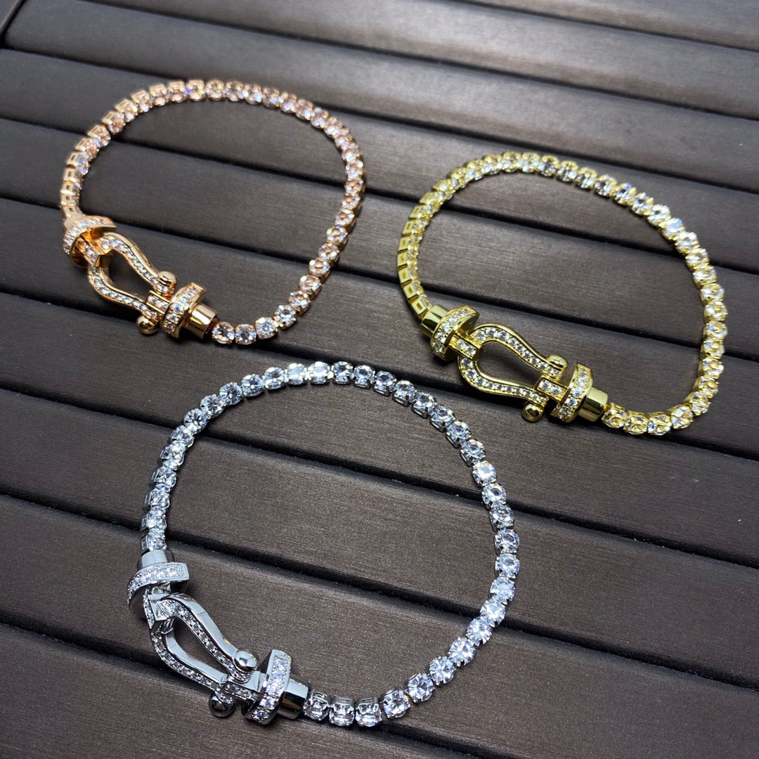 [Regal Jewels]FORCE  LARGE HORSESHOE FULL DIAMOND TENNIS BRACELET
