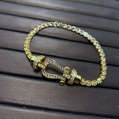 [Regal Jewels]FORCE  LARGE HORSESHOE FULL DIAMOND TENNIS BRACELET