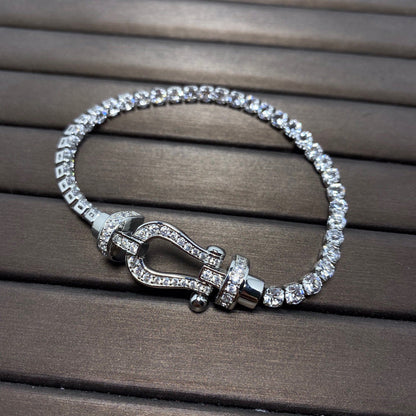 [Regal Jewels]FORCE  LARGE HORSESHOE FULL DIAMOND TENNIS BRACELET