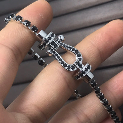 [Regal Jewels]FORCE  LARGE HORSESHOE FULL DIAMOND TENNIS BRACELET