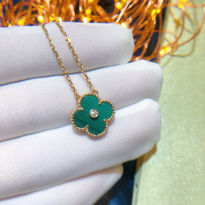 [Regal Jewels]CLOVER 15MM DIAMOND TURQUOISE NECKLACE
