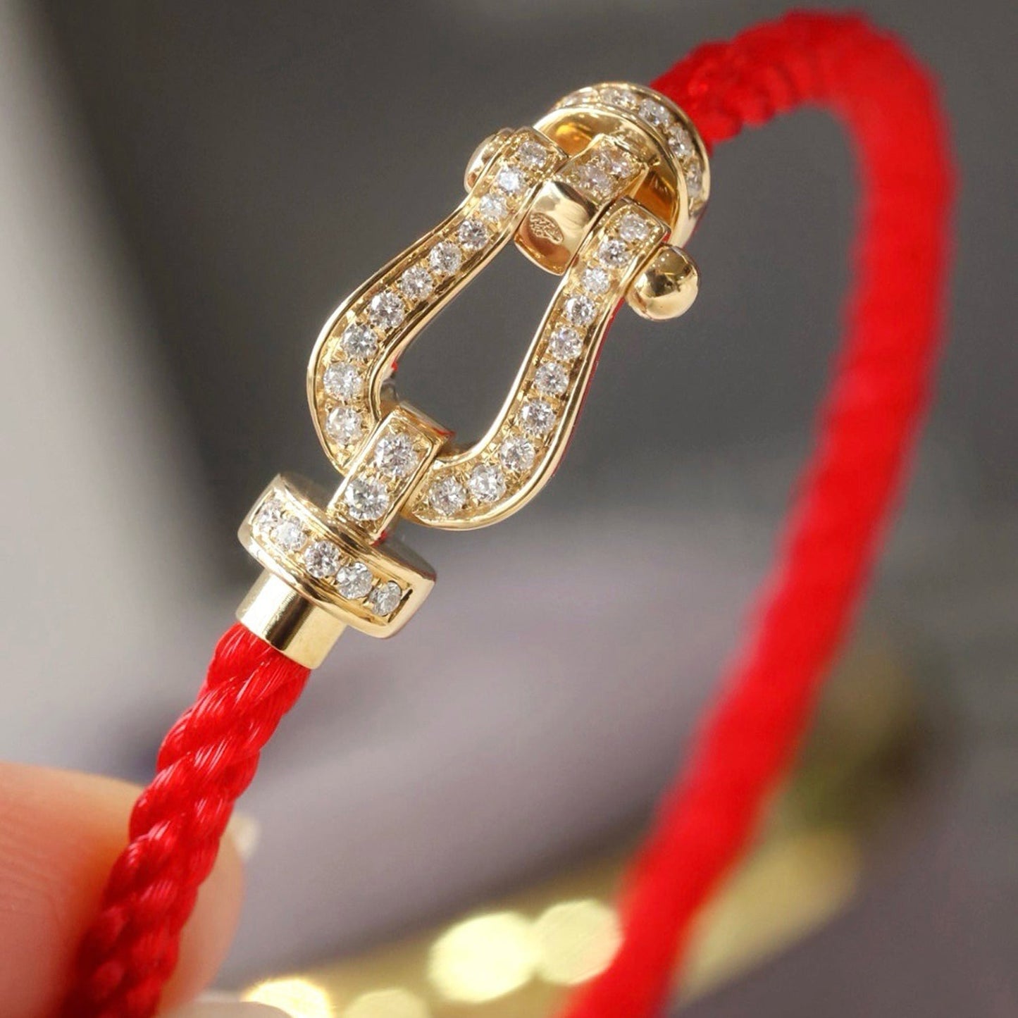 [Regal Jewels]FORCE LARGE HORSESHOE FULL DIAMOND BRACELET ROSE GOLD