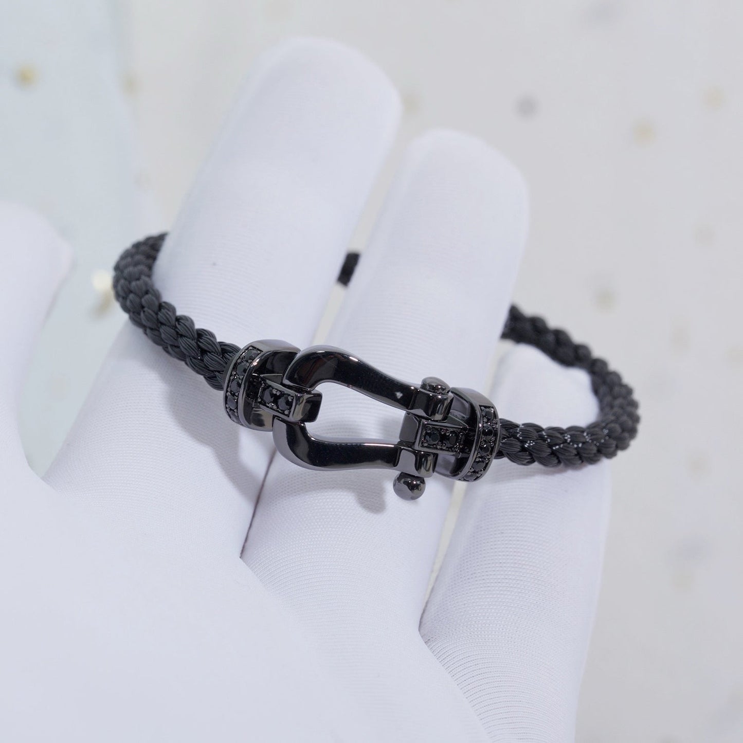[Regal Jewels]FORCE LARGE SERIES HORSESHOE BLACK SAMURAI BRACELET