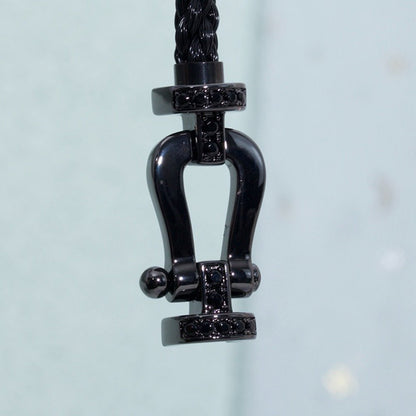 [Regal Jewels]FORCE LARGE SERIES HORSESHOE BLACK SAMURAI BRACELET