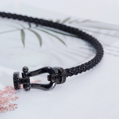 [Regal Jewels]FORCE LARGE SERIES HORSESHOE BLACK SAMURAI BRACELET