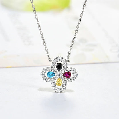 [Regal Jewels]LOOP NECKLACE FULL MOTIF DIAMOND 16MM MULTIPLE COLORS