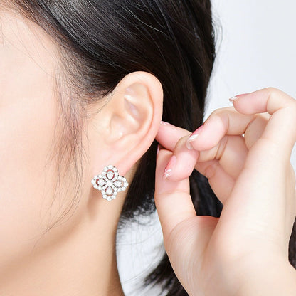 [Regal Jewels]LOOP EARRINGS FULL MOTIF DIAMOND 16MM