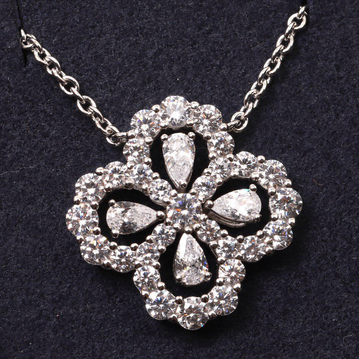 [Regal Jewels]LOOP NECKLACE FULL MOTIF DIAMOND 16MM MULTIPLE COLORS