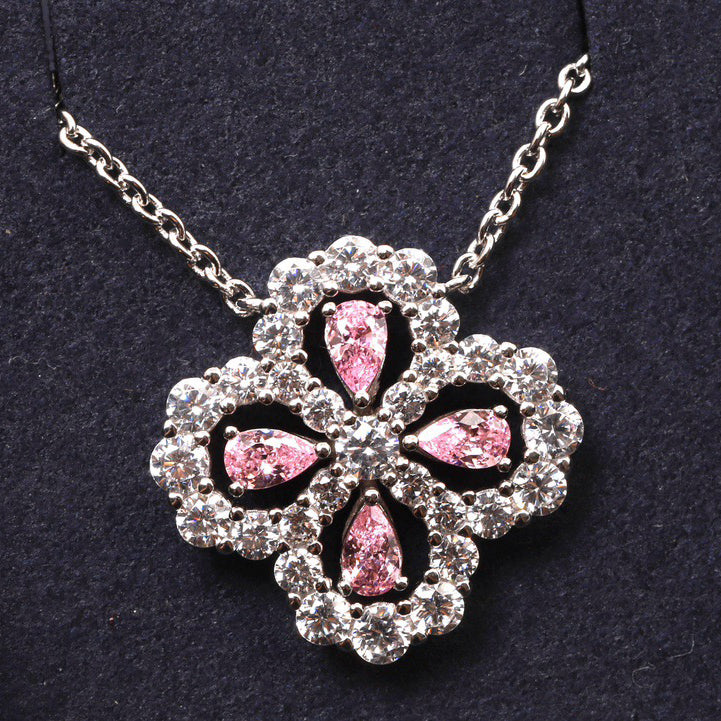 [Regal Jewels]LOOP NECKLACE FULL MOTIF DIAMOND 16MM MULTIPLE COLORS