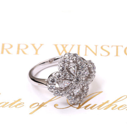 [Regal Jewels]LOOP RING FULL MOTIF DIAMOND 16MM SILVE