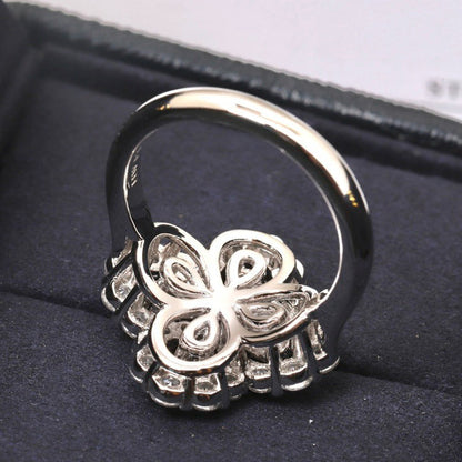 [Regal Jewels]LOOP RING FULL MOTIF DIAMOND 16MM SILVE