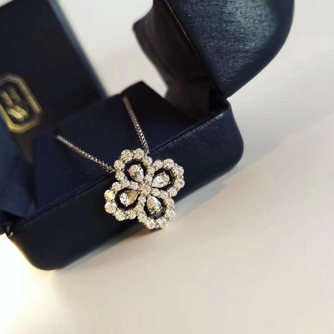 [Regal Jewels]LOOP NECKLACE FULL MOTIF DIAMOND 16MM MULTIPLE COLORS