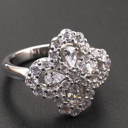 [Regal Jewels]LOOP RING FULL MOTIF DIAMOND 16MM SILVE