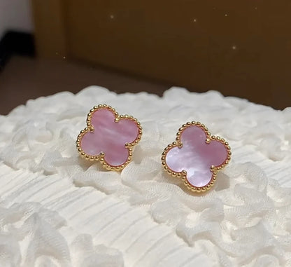 [Regal Jewels]Clover Mini Pink Earrings