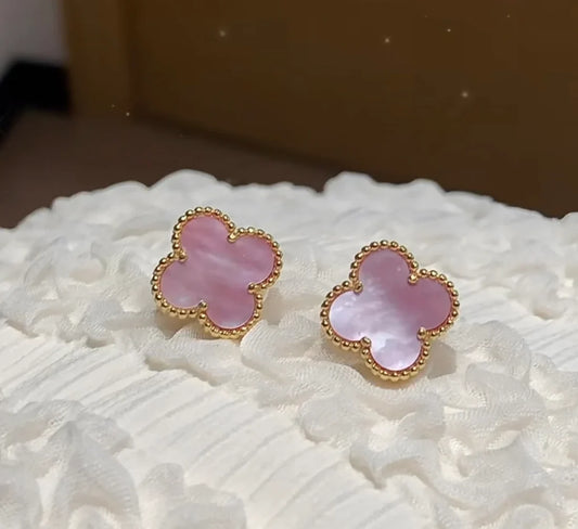 [Regal Jewels]Clover Mini Pink Earrings