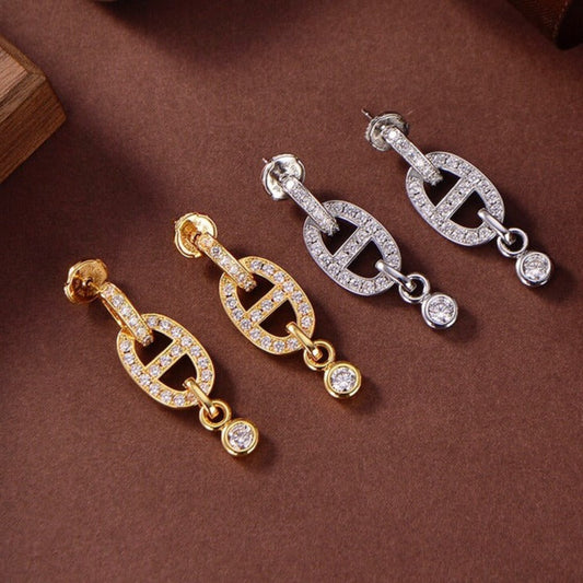 [Regal Jewels]HM CHAINE DIAMOND EARRINGS