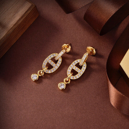 [Regal Jewels]HM CHAINE DIAMOND EARRINGS