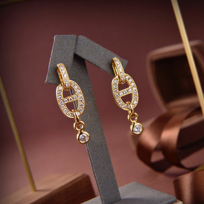 [Regal Jewels]HM CHAINE DIAMOND EARRINGS