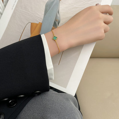 [Regal Jewels]CLOVER BRACELET MALACHITE 1 MOTIF