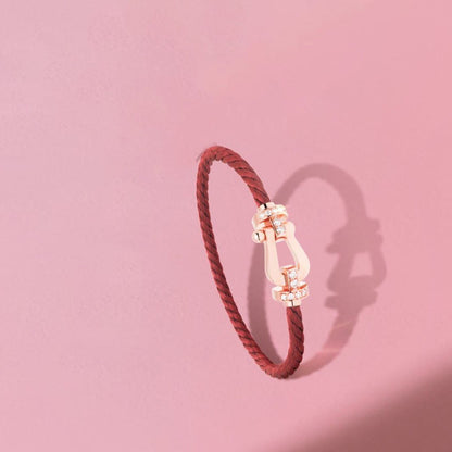 [Regal Jewels]FORCE 10 HALF DIAMOND PINK GOLD RED CORDERI LARGE AND MEDIUM MODEL