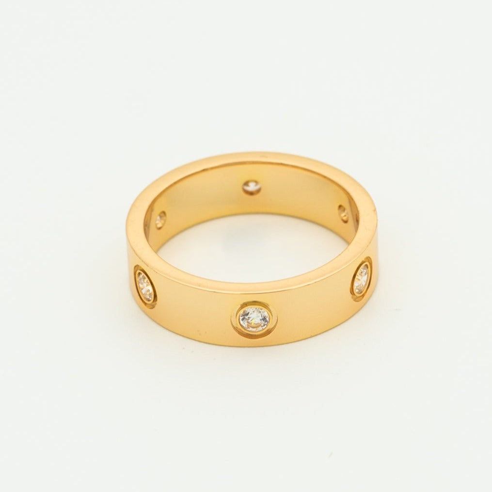 [Regal Jewels]LOVE RING 5.5MM 6 DIAMONDS PINK GOLD