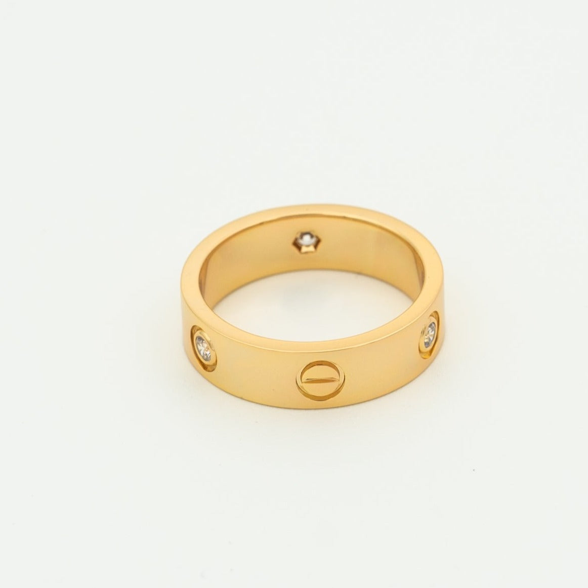 [Regal Jewels]LOVE RING 5.5MM 3 DIAMONDS PINK GOLD