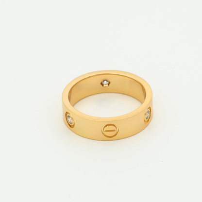 [Regal Jewels]LOVE RING 5.5MM 3 DIAMONDS PINK GOLD