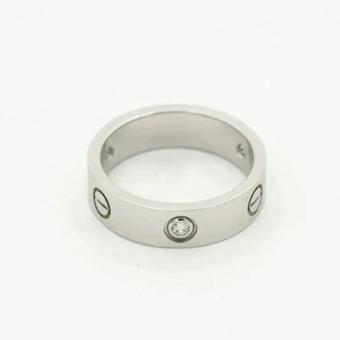 [Regal Jewels]LOVE RING 5.5MM 3 DIAMONDS SILVER