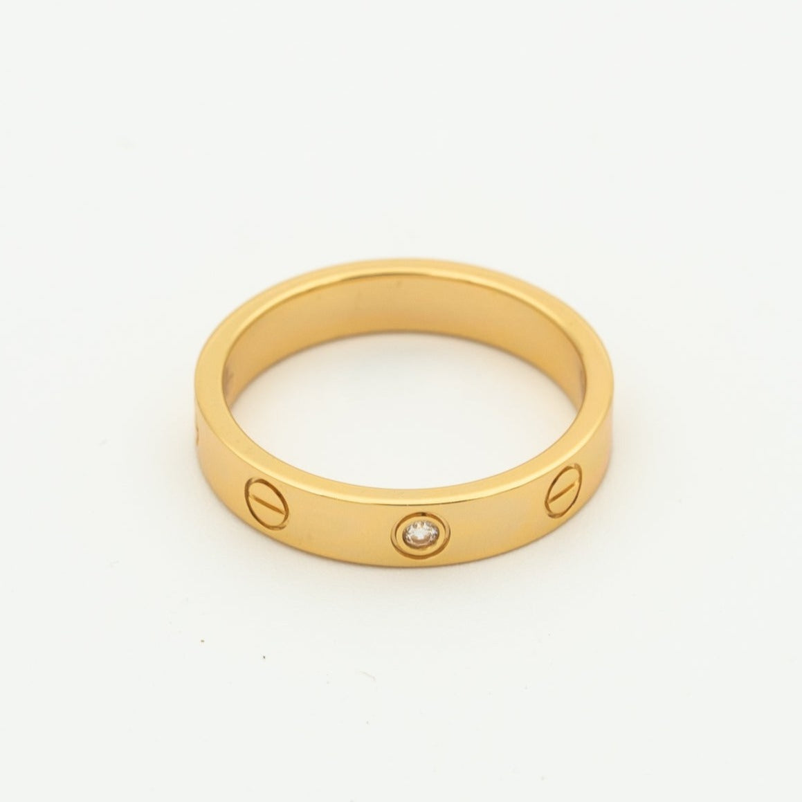 [Regal Jewels]LOVE RING 4MM 1 DIAMOND PINK GOLD