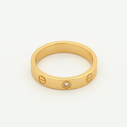 [Regal Jewels]LOVE RING 4MM 1 DIAMOND PINK GOLD