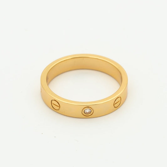 [Regal Jewels]LOVE RING 4MM 1 DIAMOND PINK GOLD