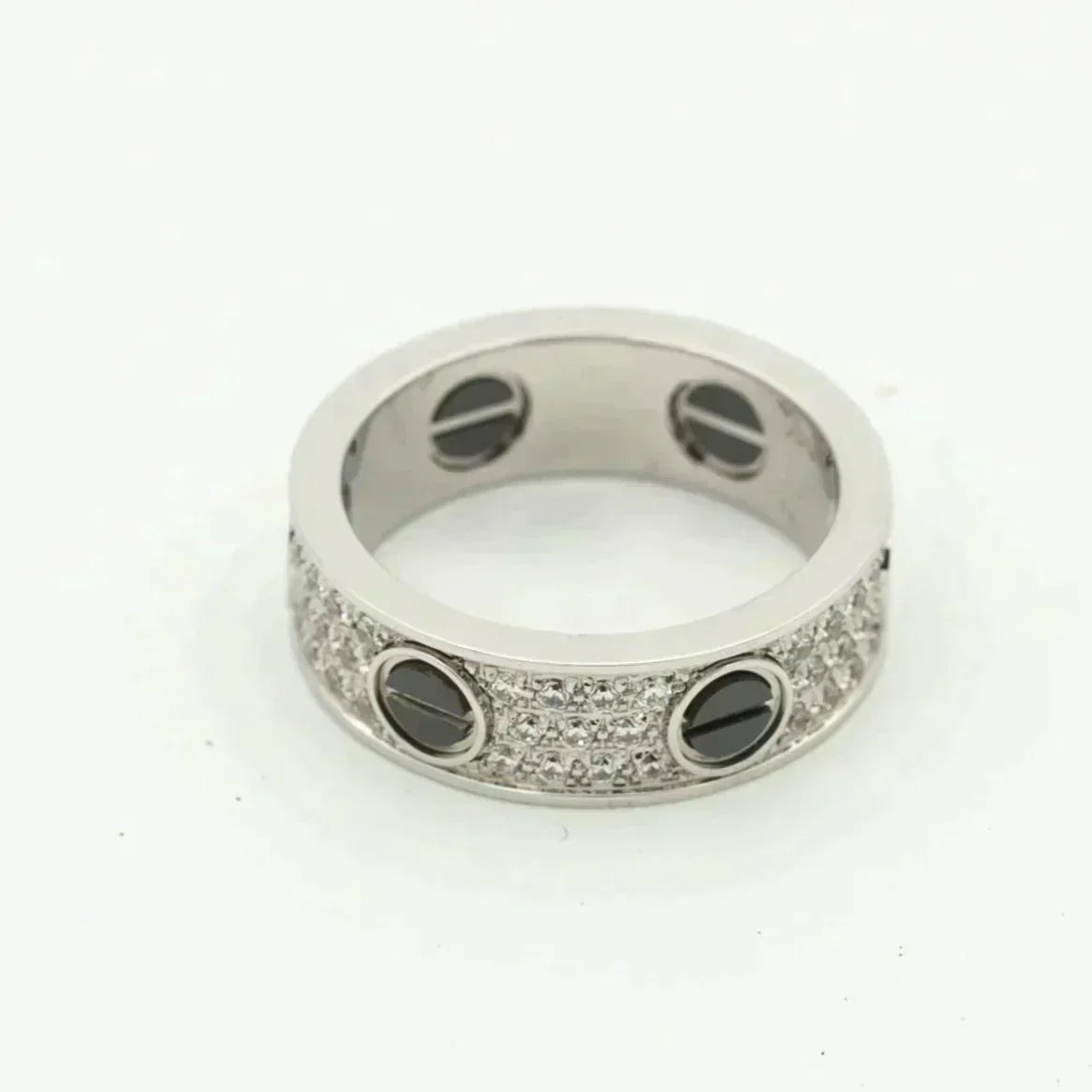 [Regal Jewels]LOVE RING 5.5MM DIAMONDS PAVED CERAMIC