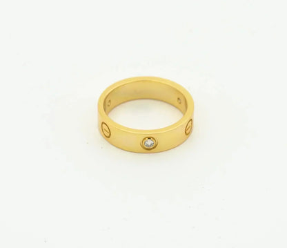 [Regal Jewels]LOVE RING 4MM 1 DIAMOND GOLD