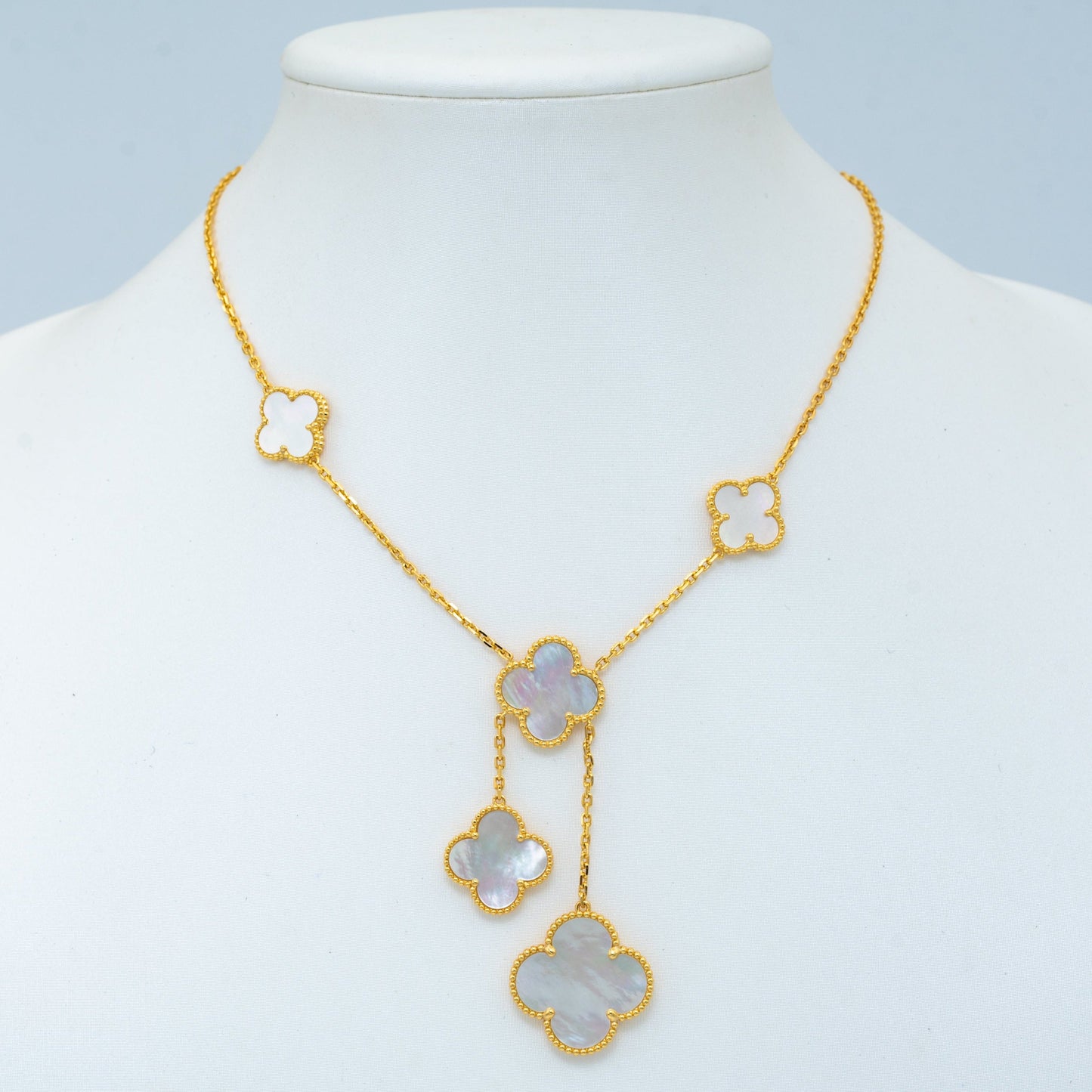 [Regal Jewels]CLOVER MOTHER OF PEARL NECKLACE 6 MOTIF
