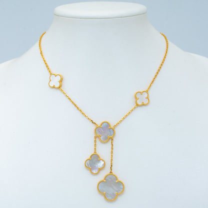[Regal Jewels]CLOVER MOTHER OF PEARL NECKLACE 6 MOTIF