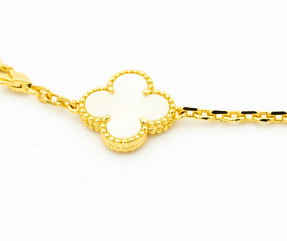 [Regal Jewels]CLOVER BRACELET 5 MOTIFS ONYX MOP