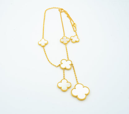 [Regal Jewels]CLOVER MOTHER OF PEARL NECKLACE 6 MOTIF