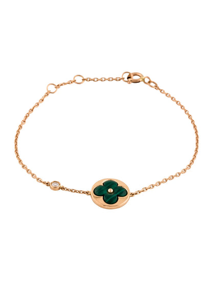 [Regal Jewels]SUN MALACHITE 1 DIAMOND PINK GOLD BRACELET